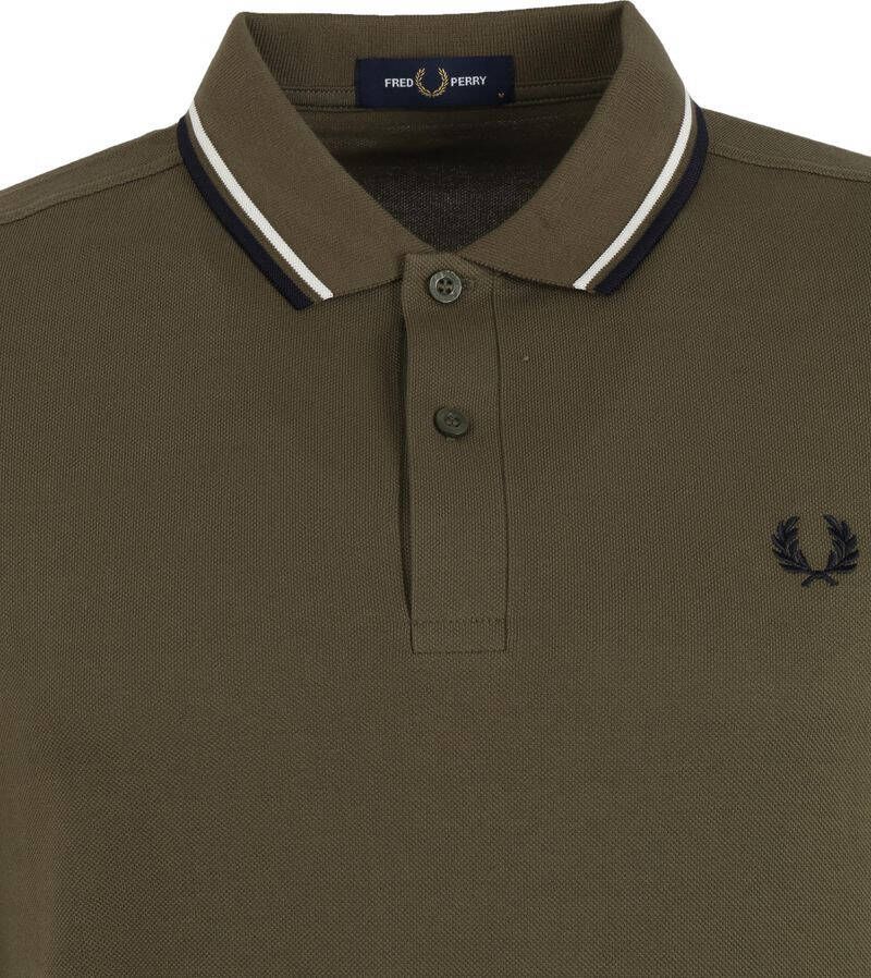 Fred Perry regular fit polo Twin tipped met contrastbies military green