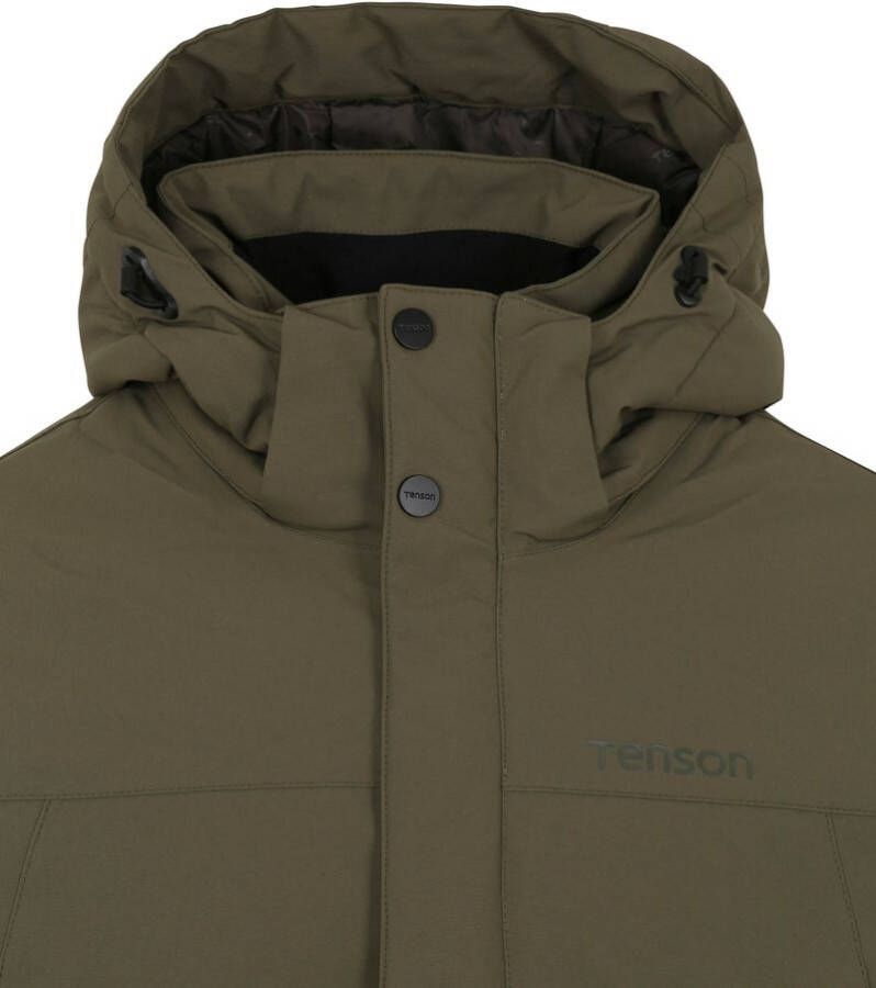Tenson winterjas groen normale fit effen rits + knoop