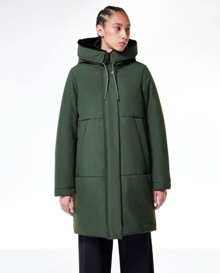 Elvine Tiril gewatteerde parka met capuchon van imitatiebont