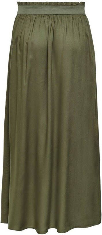 ONLY maxi rok ONLVENEDIG met plooien donkergroen