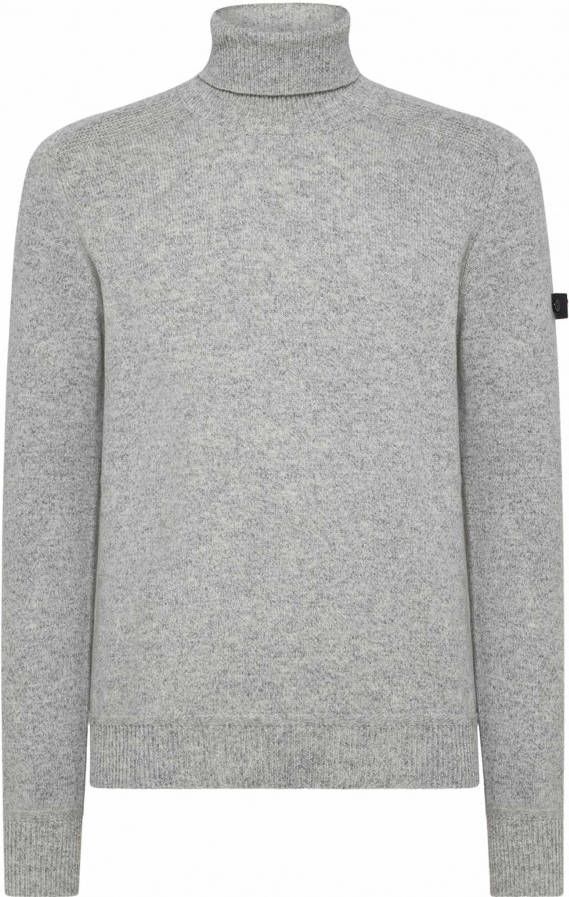 Peuterey High Neck Jumper in Moulin`s Wool Blend , Grijs, Heren