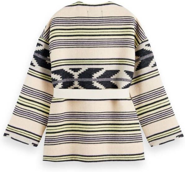 Scotch & Soda Ikat jacquard blanket wrap coat 167442 22 Pflm A31 , Beige, Dames