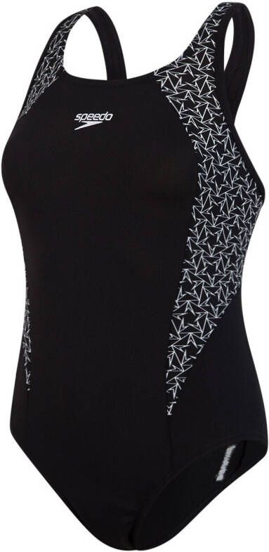 Speedo Boomstar Splice Flyback 1 Piece Dames Zwart/Wit