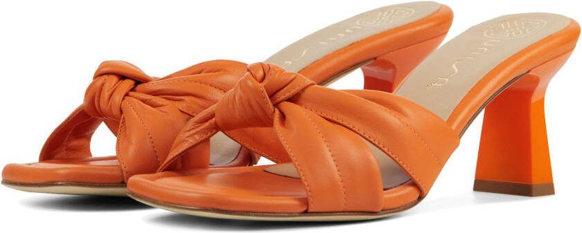 Unisa Muir leren muiltjes oranje