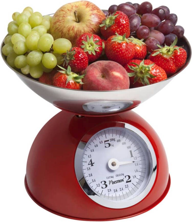 Bestron DKW700R Mechanisch Rood keukenweegschaal
