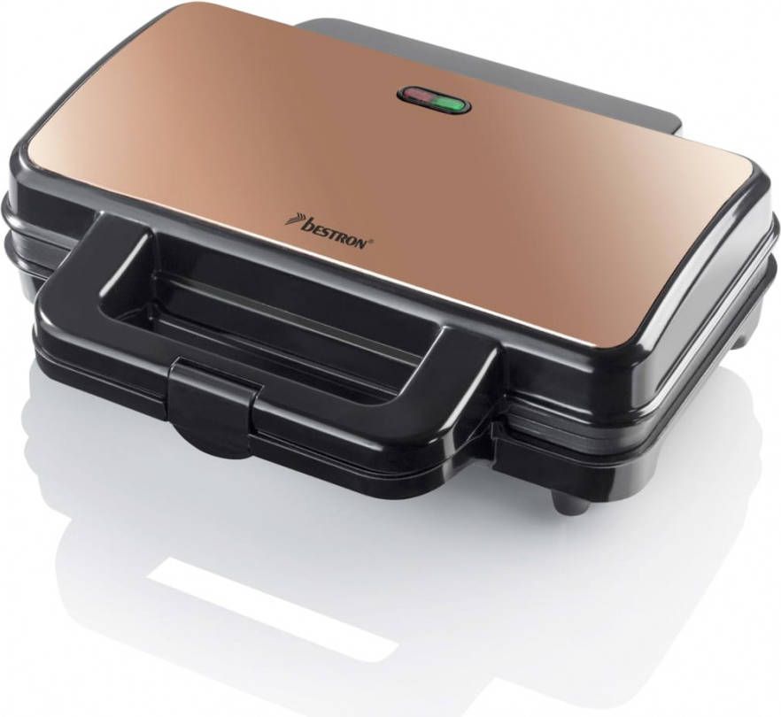 Bestron Sandwich maker XL 4 driehoek sandwich zwart/koper