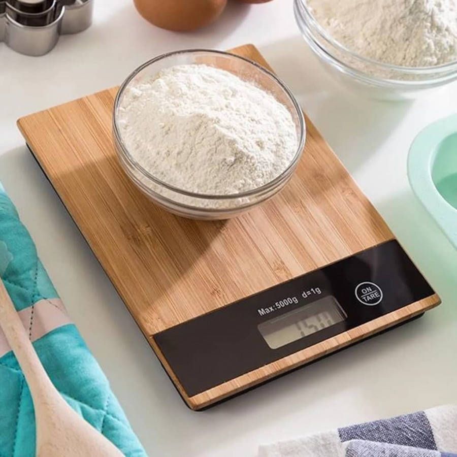 Excellent Houseware Keukenweegschaal Bamboe
