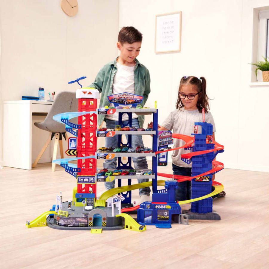Majorette Speelgoedgarage Super Chase Center met 5 speelgoedvoertuigen