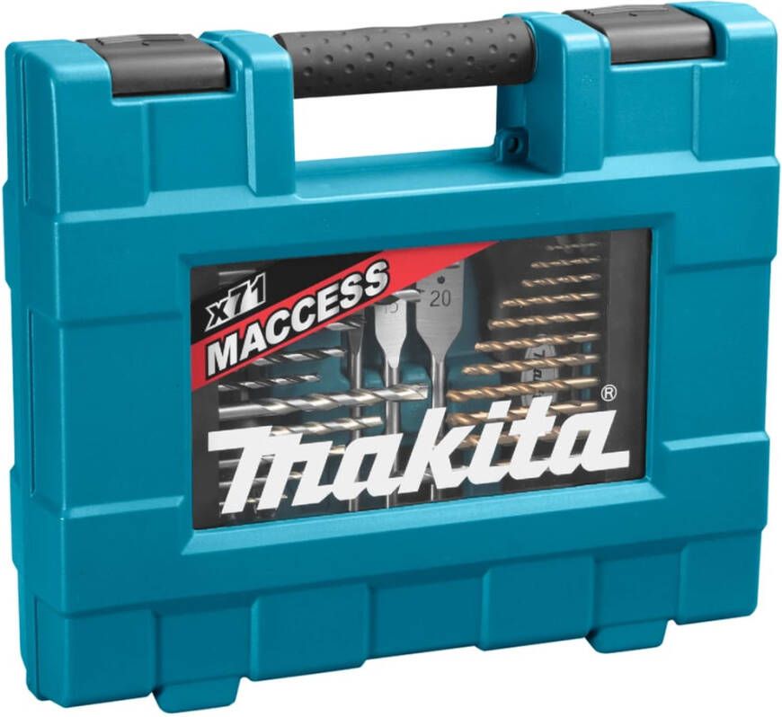 Makita 71 delige Boorcombinatieset zilverkleurig en zwart