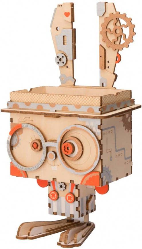 Robotime Konijn Ft741 Houten Modelbouw Bloempot Diy