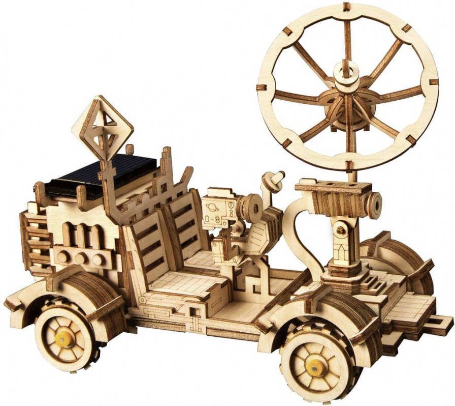 Robotime Maan Buggy Met Zonnecel Ls401 Houten Modelbouw Diy