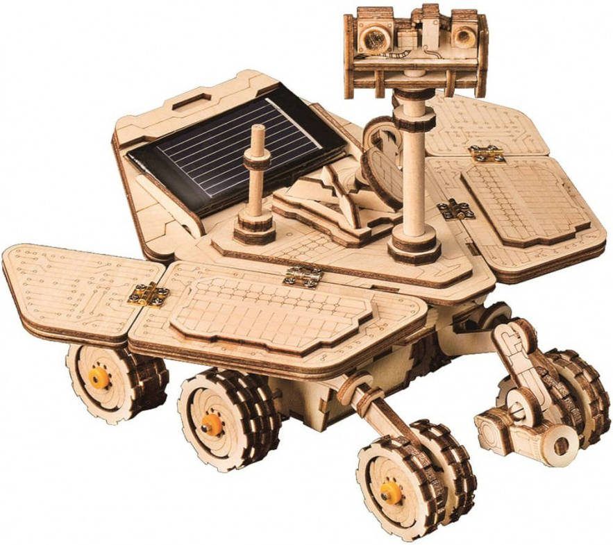 Robotime Opportunity Rover Met Zonnecel Ls503 Houten Modelbouw Diy