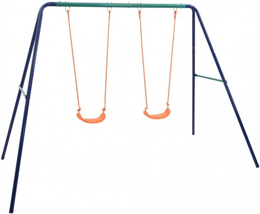 VIDAXL Schommelset met 2 zitjes staal