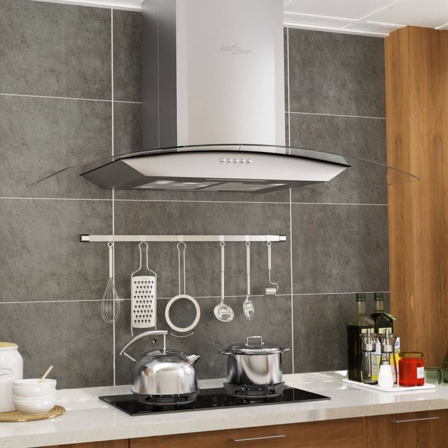 VIDAXL Wandafzuigkap 756 m³,/u LED 90 cm roestvrij staal