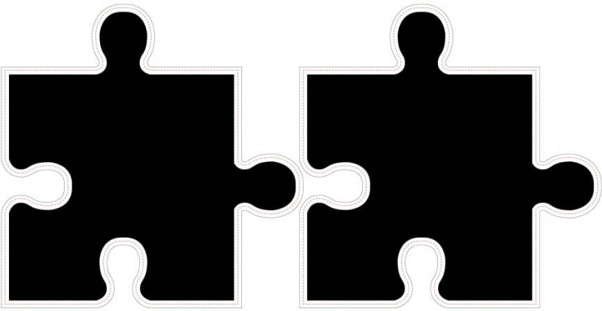 WALPLUS Krijtbord decoratiesticker puzzel 54x54 cm zwart
