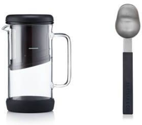Barista & Co One Brew Cafetière Met Scoop Koffie Maatschep, Giftset, Zilver