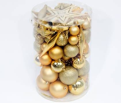 Oosterik Home Kerstversiering assortiment koker goud classic