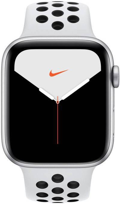 APPLE Watch Series 5 Nike+ 44mm zilver aluminium / platinum/zwarte sportband