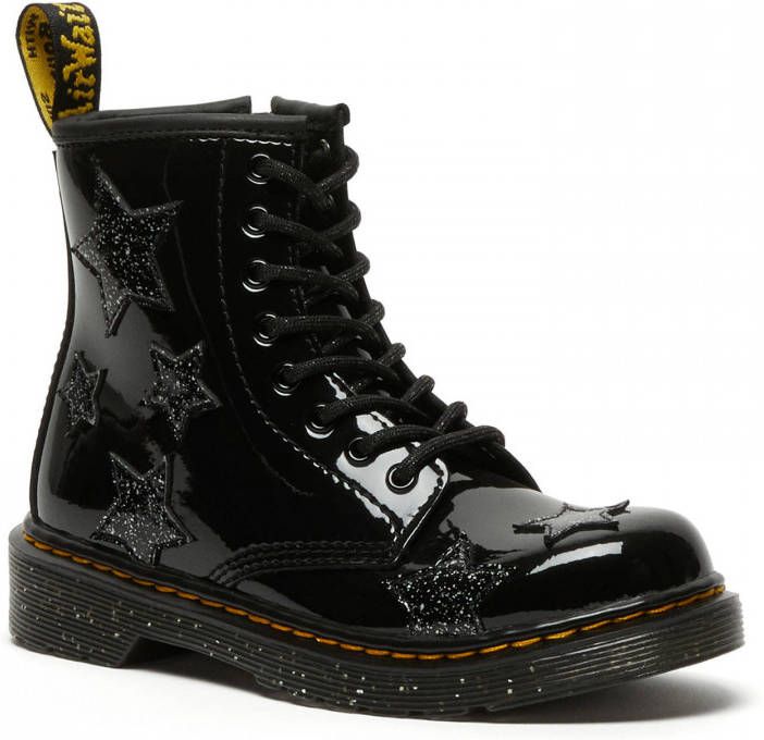 Dr Martens Dr. Martens 1460 J patent lakleren veterboot met sterren zwart