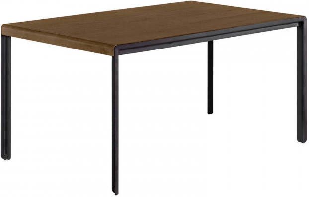 Kave Home Uitschuifbare Eettafel 'Nadyria' 120 160 x 80cm, kleur noten/zwart