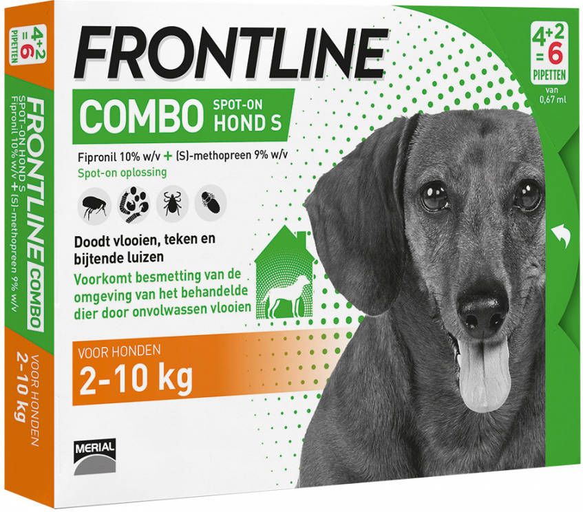 Frontline Combo S: van 2 tot 10 kg Anti vlooienmiddel en tekenmiddel Hond 3 pipetten